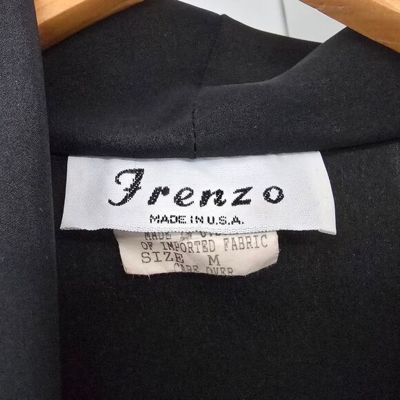 Frenzo Vintage 80s Half Sleeve Blazer Blouse in Black - Picture 10 of 12